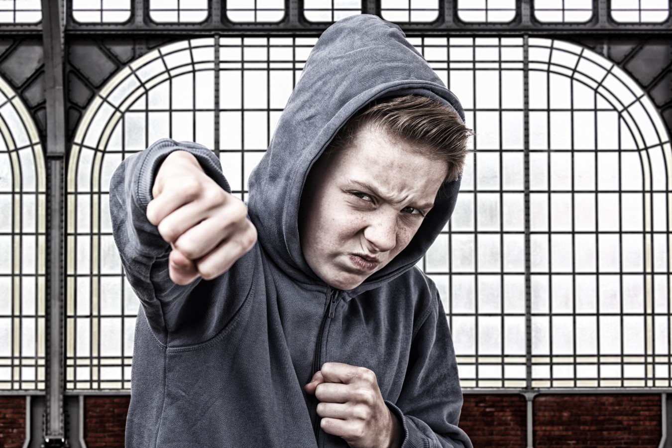 angry teen fighting