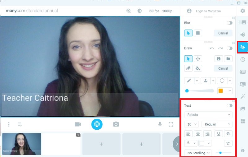 Manycam Text