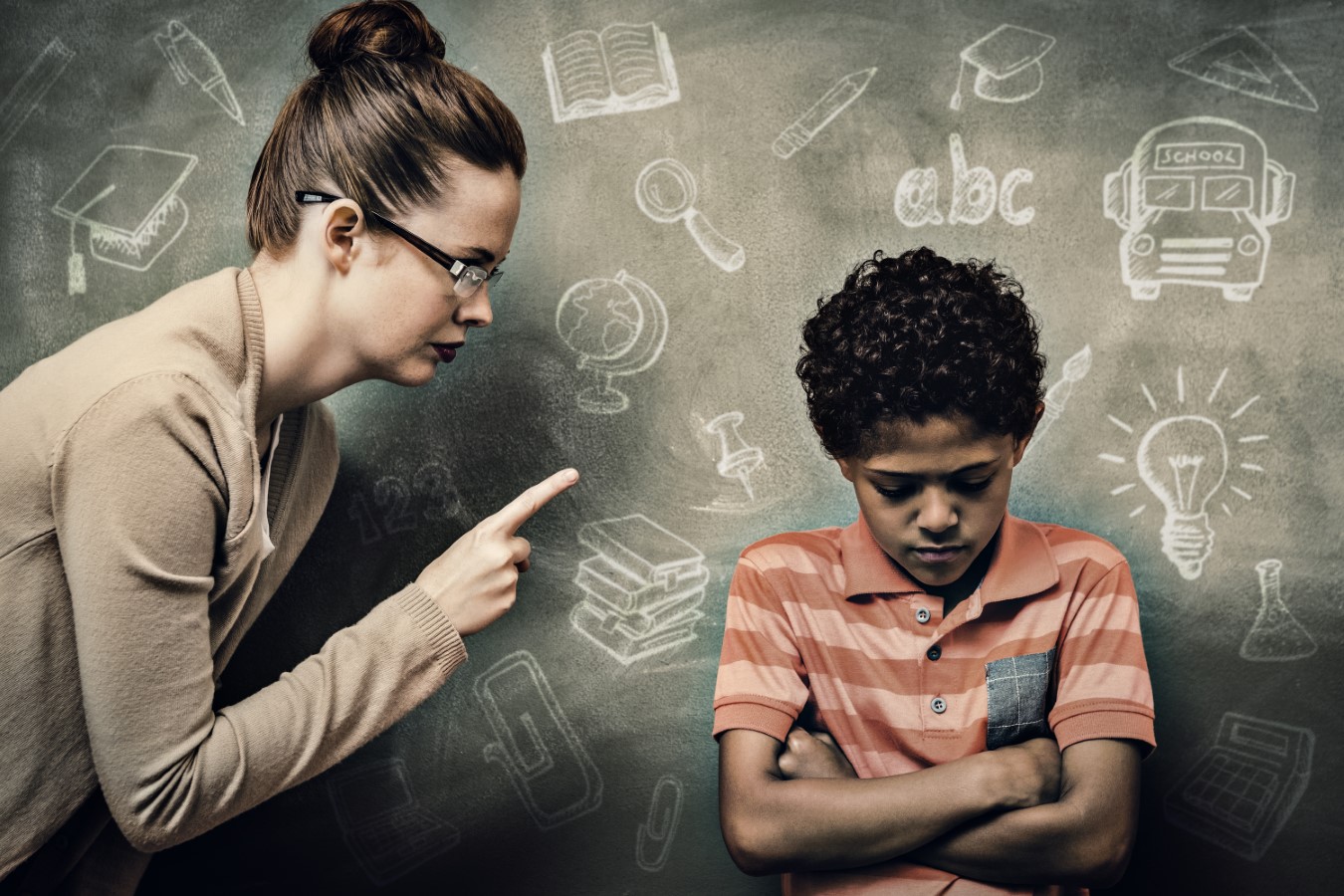 teacher scolding student
