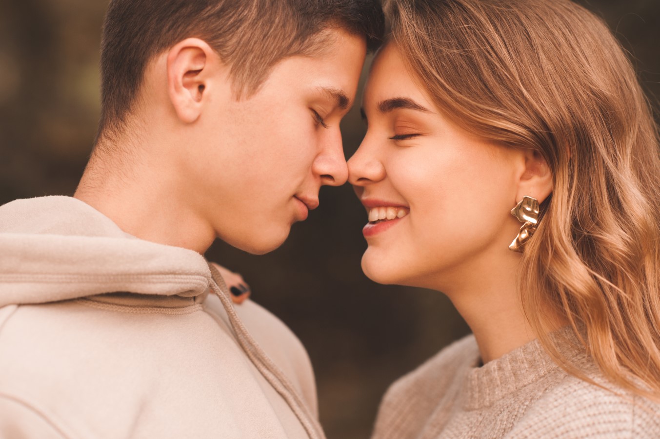 teen couple close