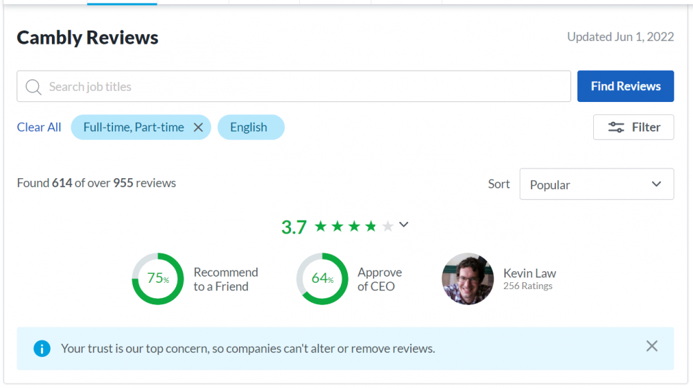 Cambly Tutor Rating