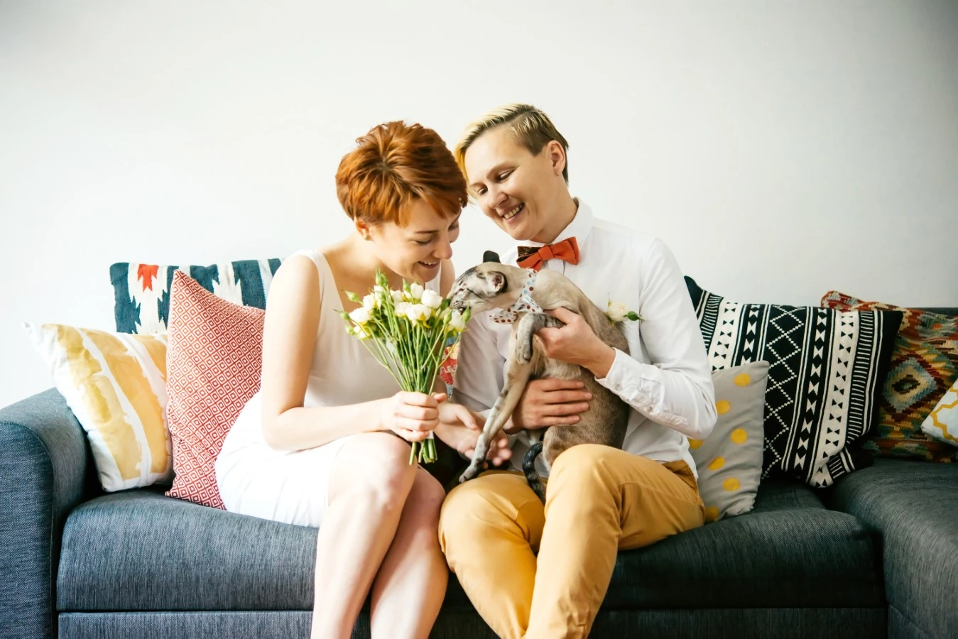 lesbian couple after marrying
