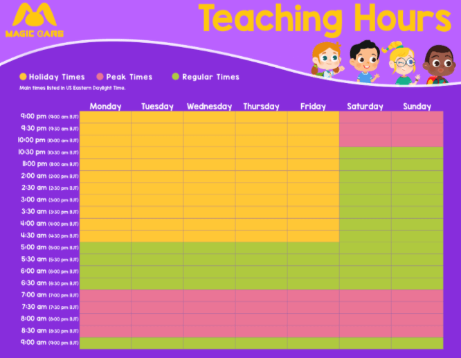 Magic Ears Teaching Hours