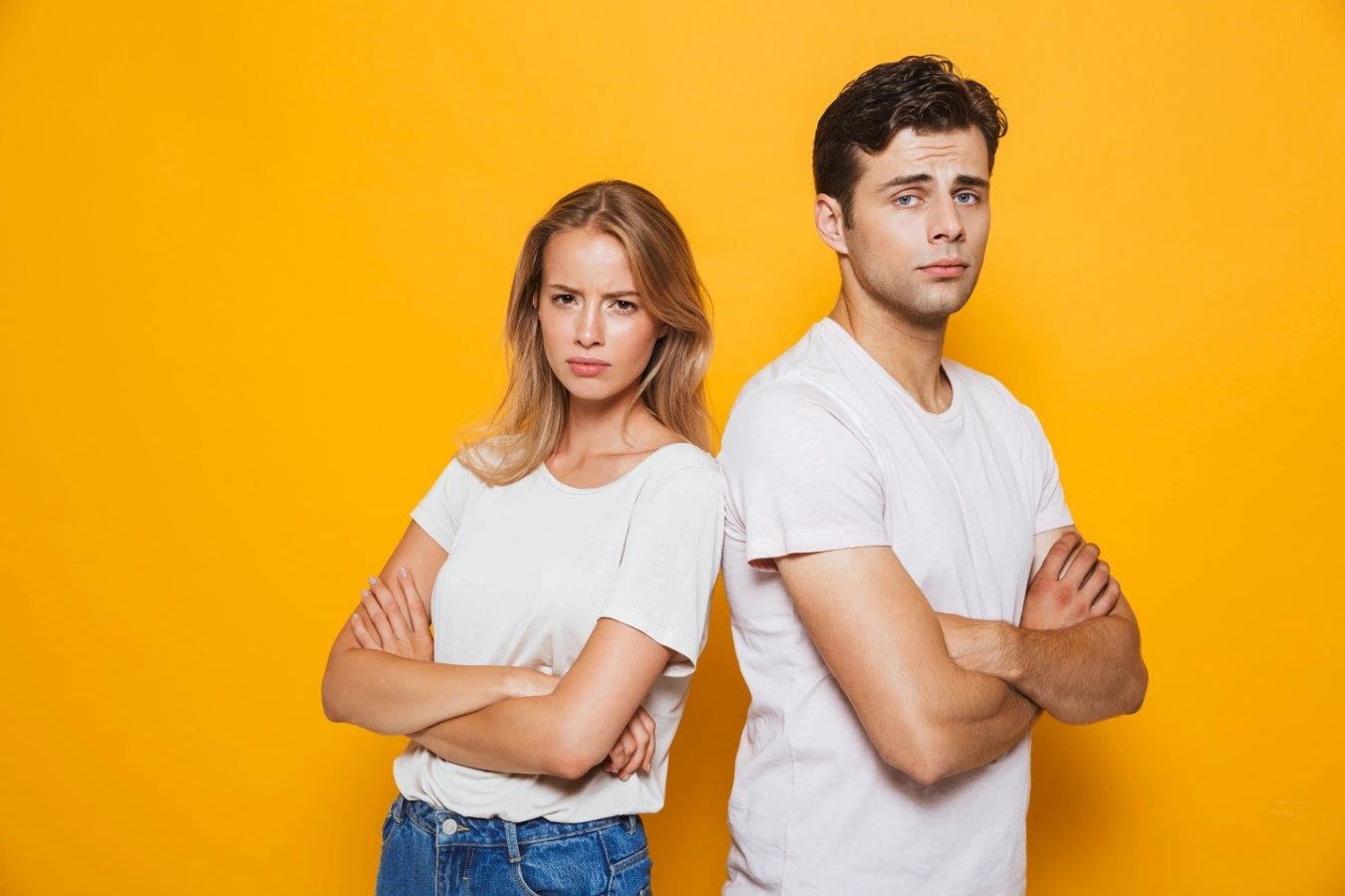 man and woman unhappy