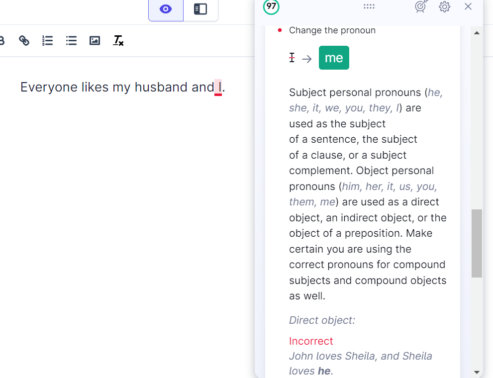 My Husband And Me Correct Grammar Example