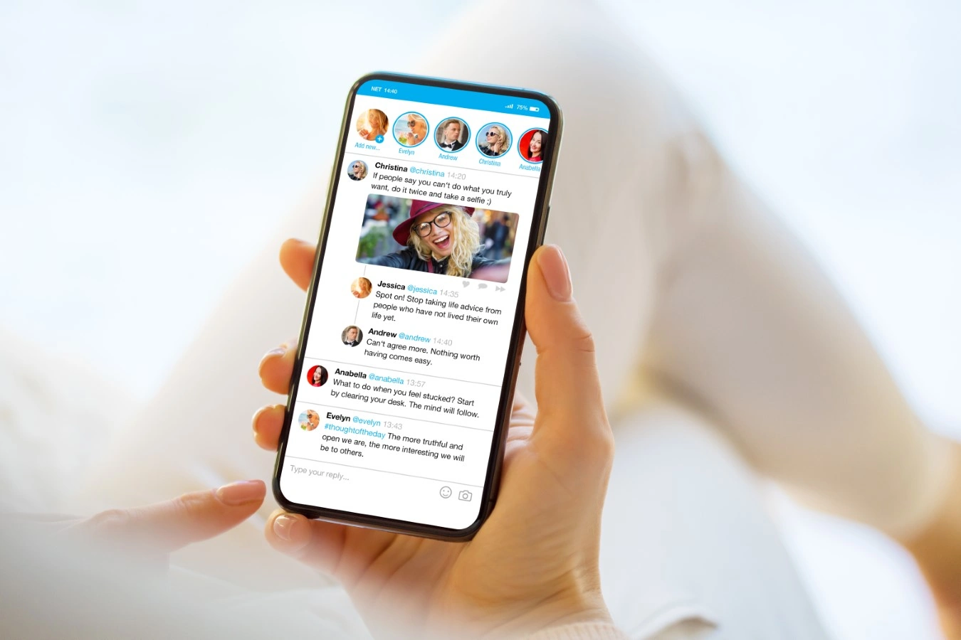 person tweeting
