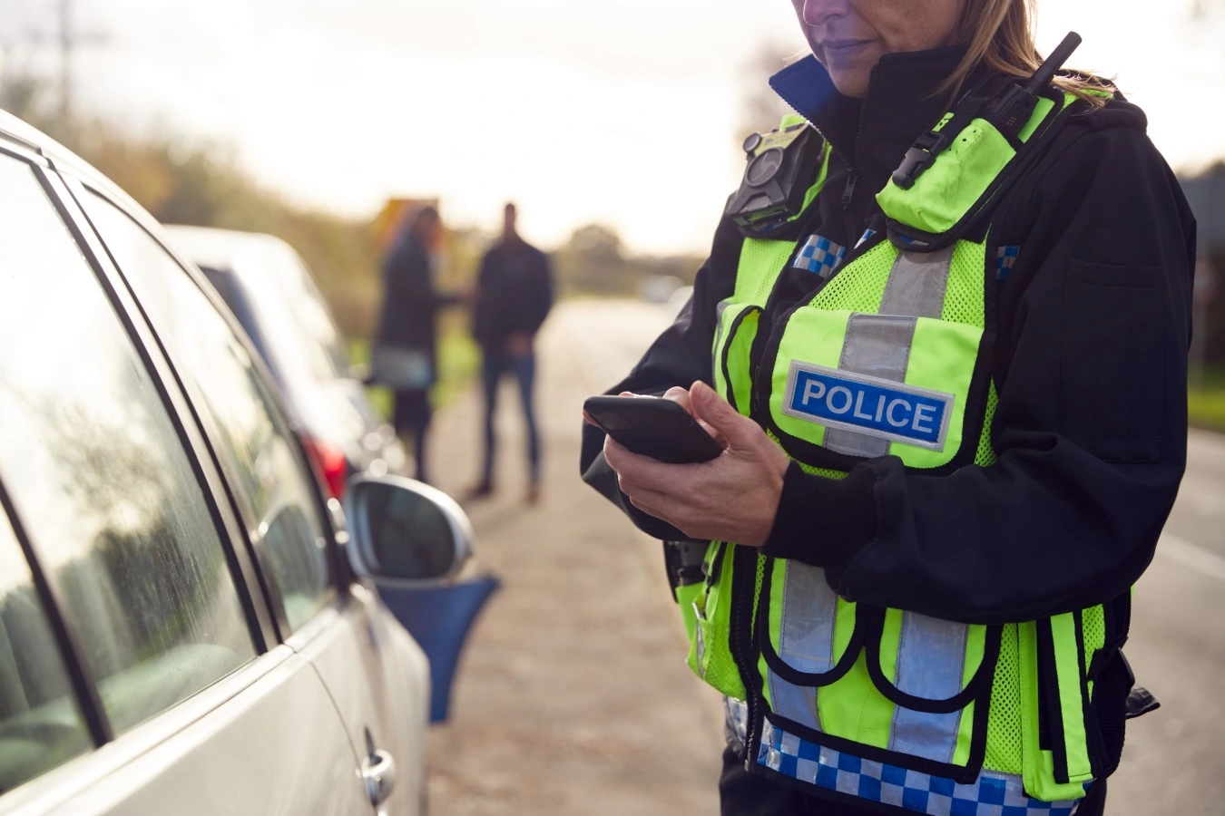 police checking car