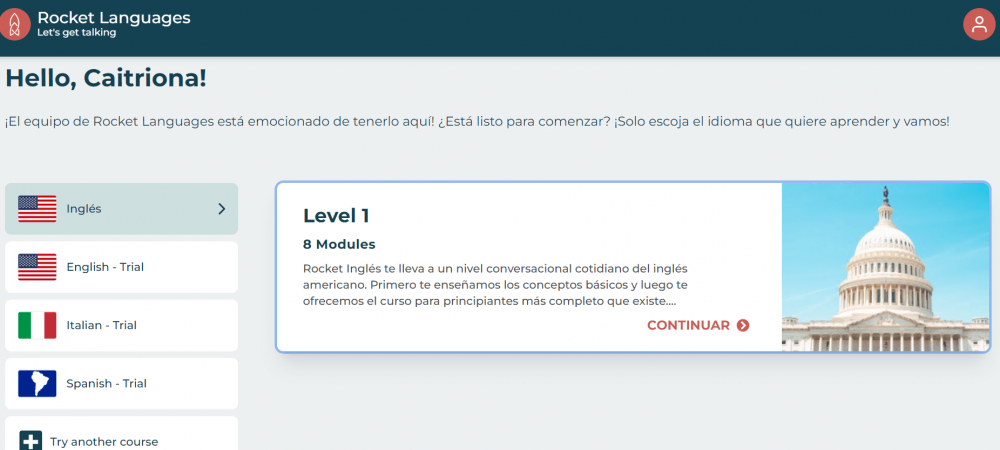 Rocket Languages Dashboard