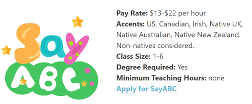 SayABC List of Requirements