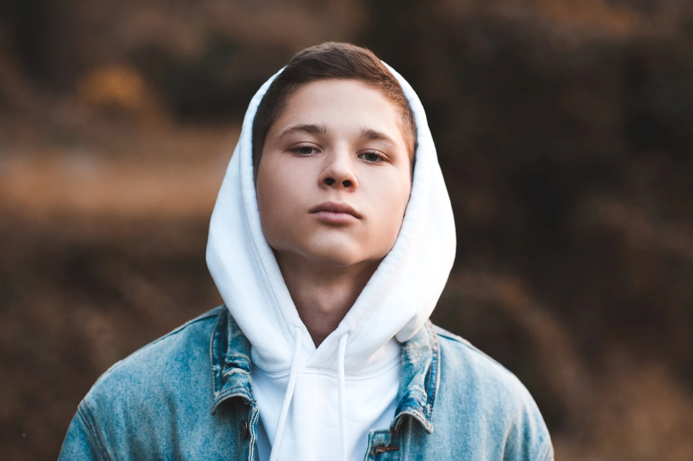 teen boy staring