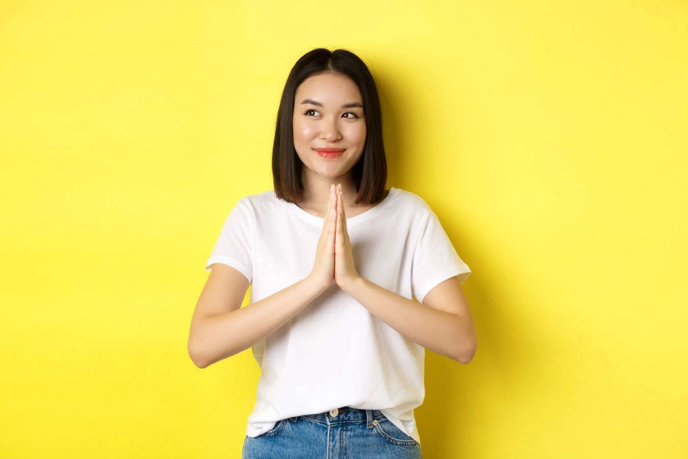 woman giving thanks