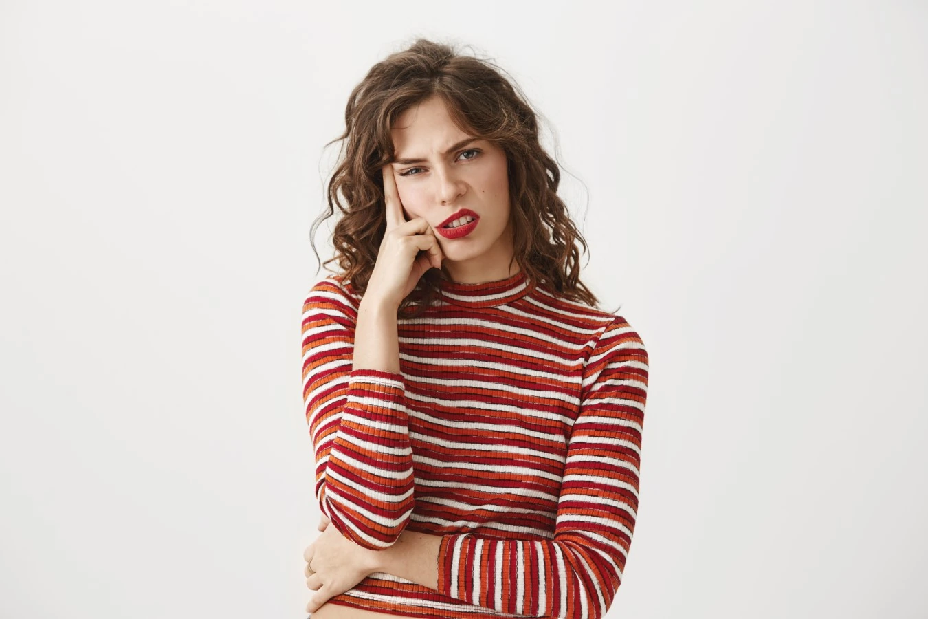 woman looking disgusted