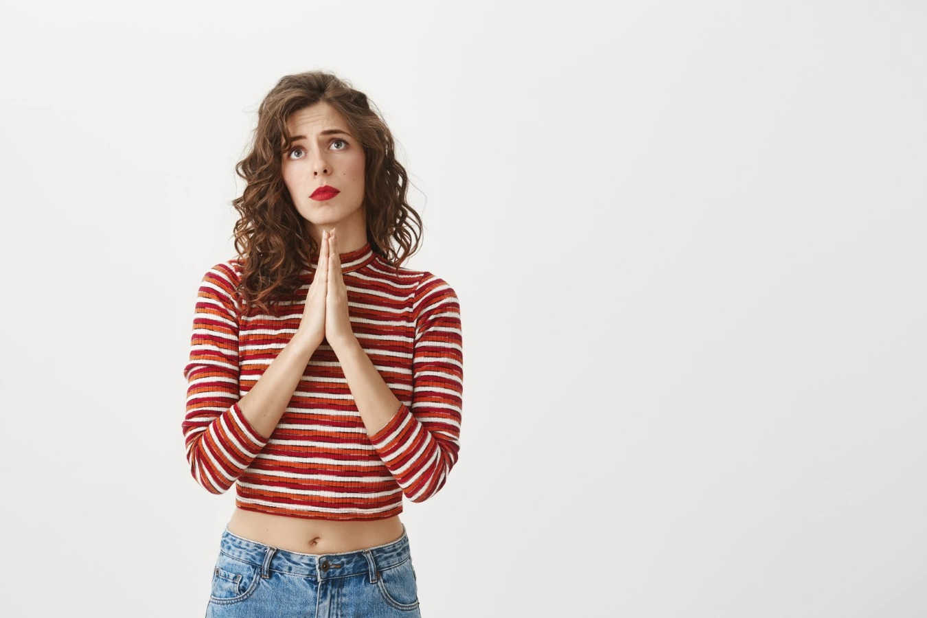 woman pleading