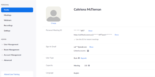 Where to Find Zoom Personal Profile