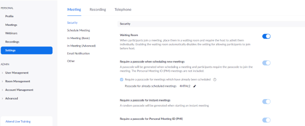 Where to Find Zoom Settings Tab